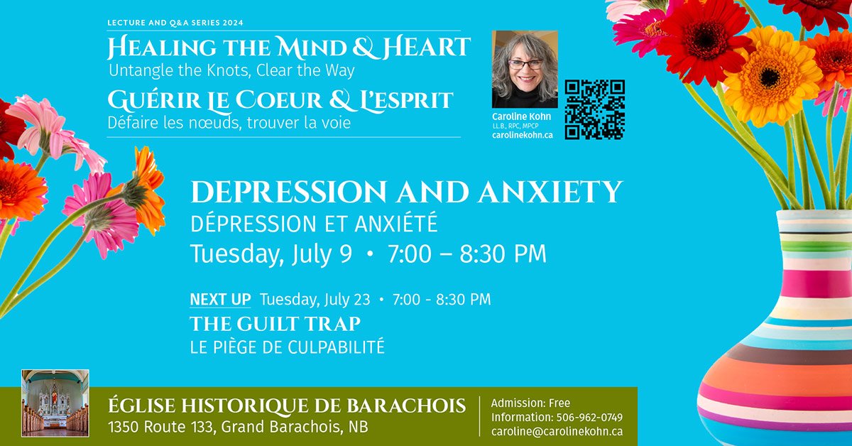 Healing Mind and Heart 2024: Depression and AnxietyTuesday, July 9, 2024, from 7 pm to 8:30 pm.